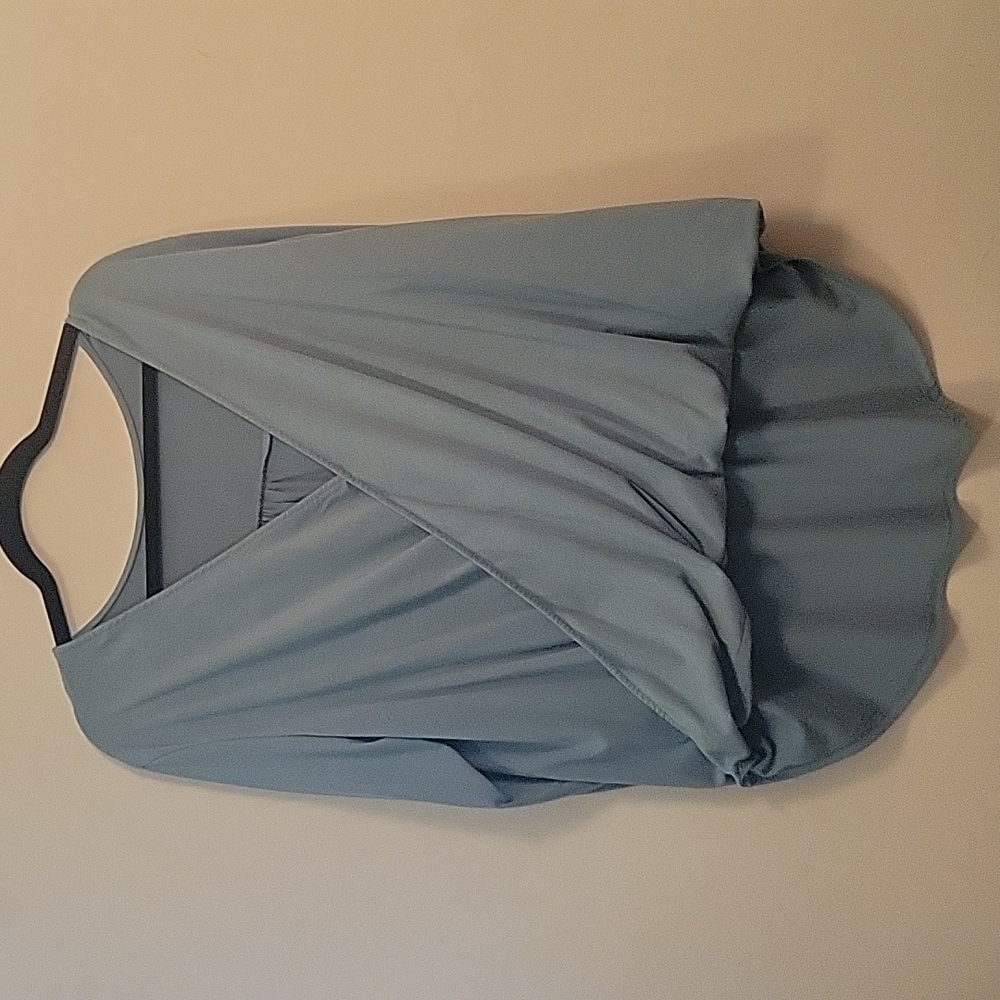 Blue Wrap Top